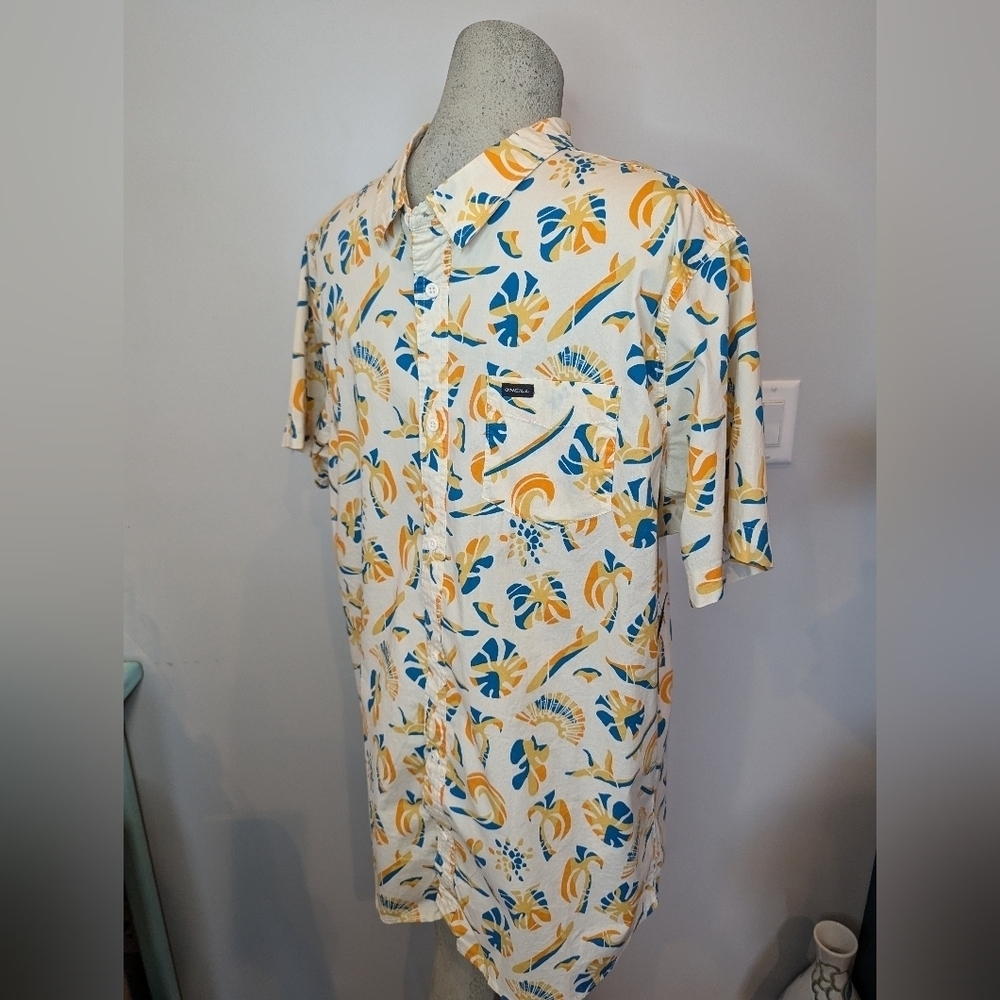 New O'Neill Cotton Shirt Oasis Tropical Short Sleeve Modern Fit  Sz XL or XXL - Picture 11 of 14